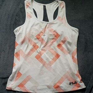 Fila Women's White and Orange Tank Top